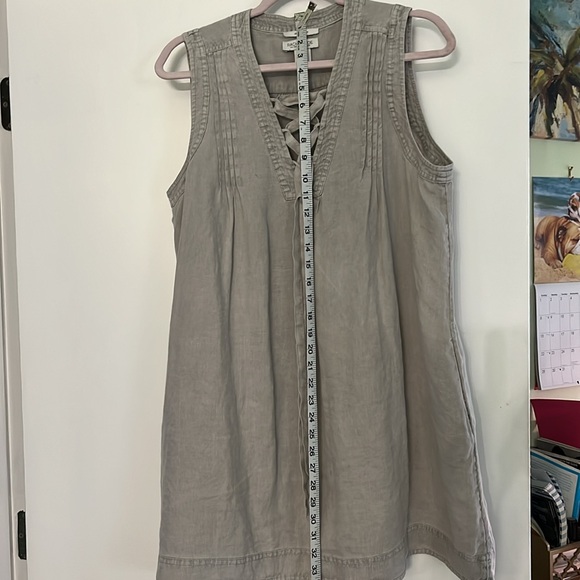 RACHEL ZOE Linen dress in soft powdery grey - Picture 9 of 11